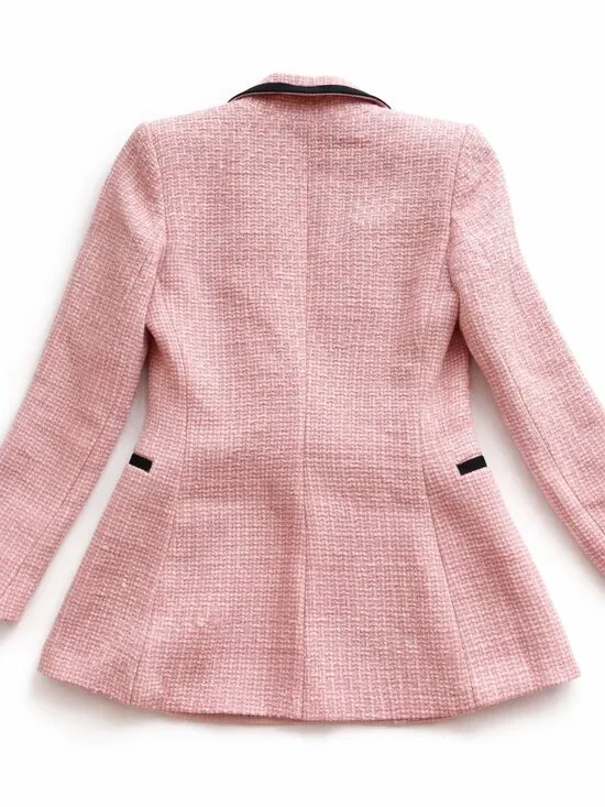 Zara Pink Tweed Blazer – Size S - Picture 2 of 5
